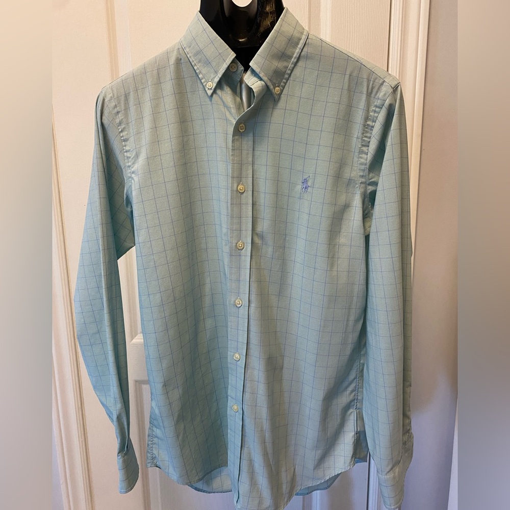 Ralph Lauren Light Blue Plaid Button Down Shirt